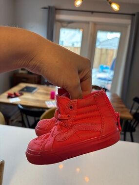Toddler High-Top Canvas Sneakers in hot pink